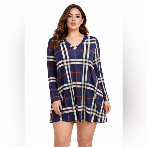 Tunic Top/Dress Lildy Women Long Sleeve Block Casual Loose Fit Sz. Small-Medium - Picture 2 of 16